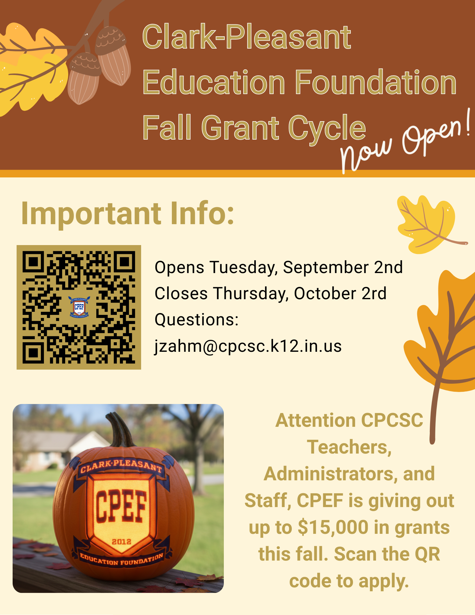 2025 Fall Grant Cycle Flyer