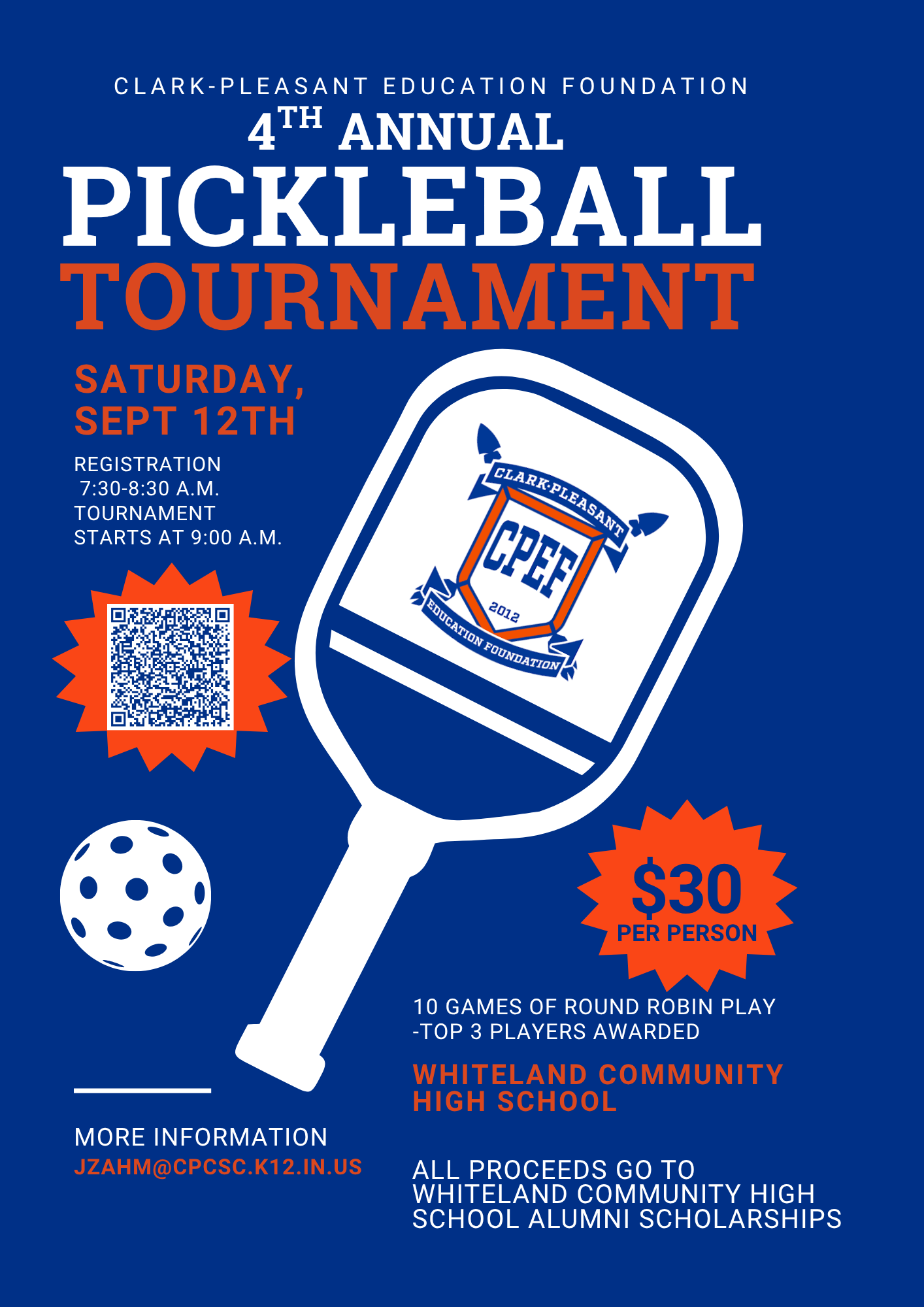 Pickleball Tournament  Event Flyer
